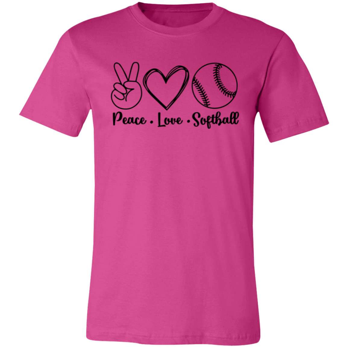 Peace Love Softball - Unisex Jersey Short-Sleeve T-Shirt