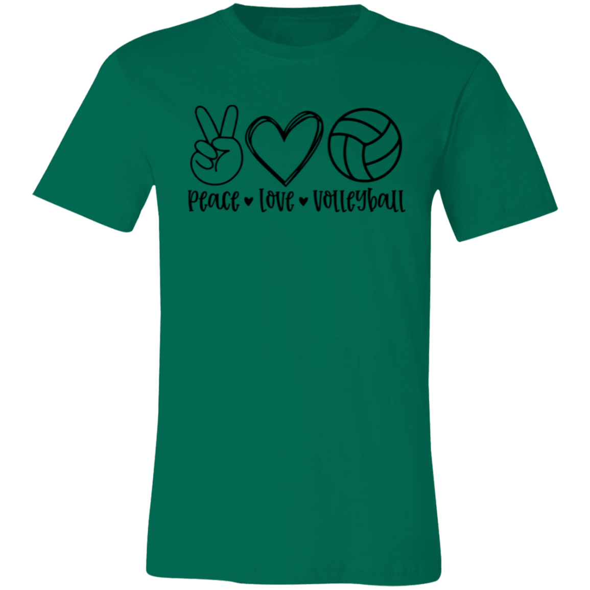 Peace Love Volleyball Unisex Jersey Short-Sleeve T-Shirt