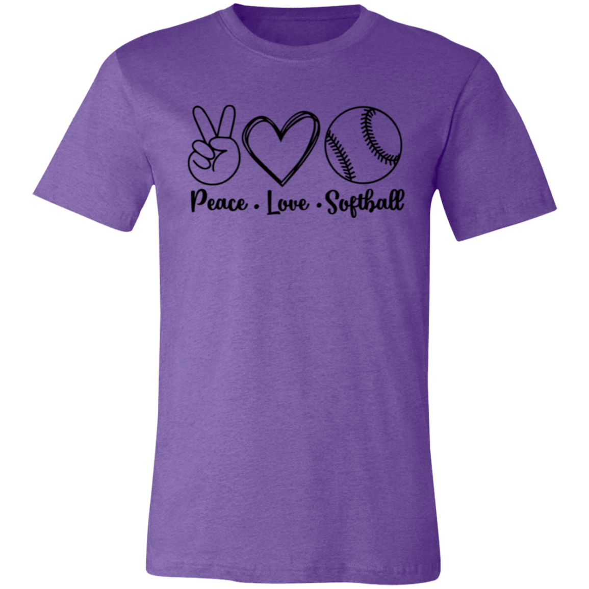 Peace Love Softball - Unisex Jersey Short-Sleeve T-Shirt