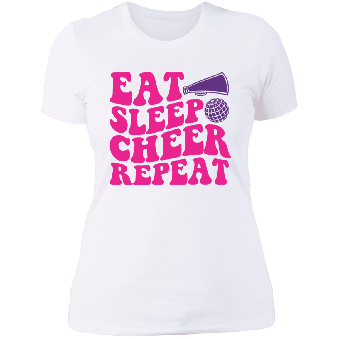 Eat Sleep Cheer Repeat - Ladies' Boyfriend T-Shirt