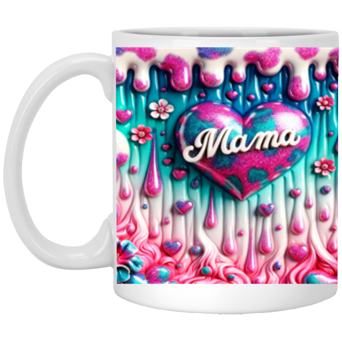 Mama 3D Design11 - 11oz White Mug