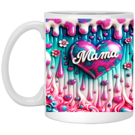 Mama 3D Design11 - 11oz White Mug