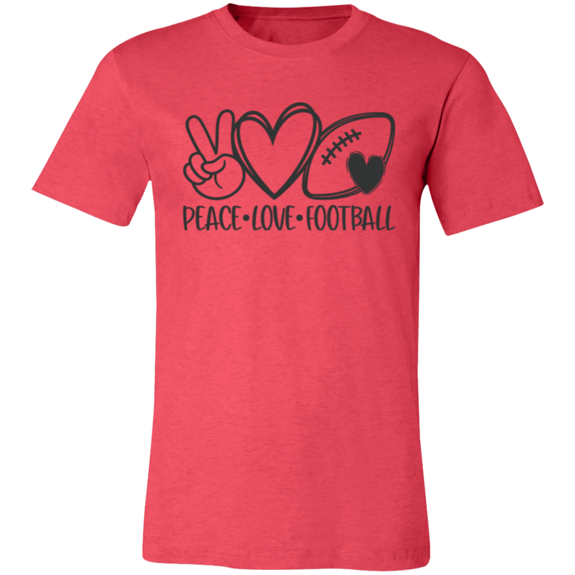 Peace Love Football - Unisex Jersey Short-Sleeve T-Shirt