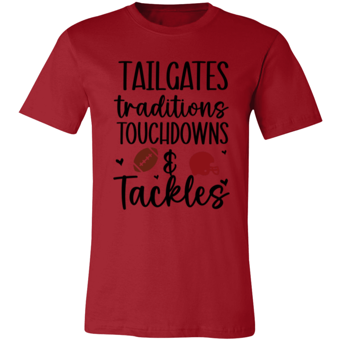 Tailgates, Traditions, Touchdowns & Tackles - Unisex Jersey Short-Sleeve T-Shirt