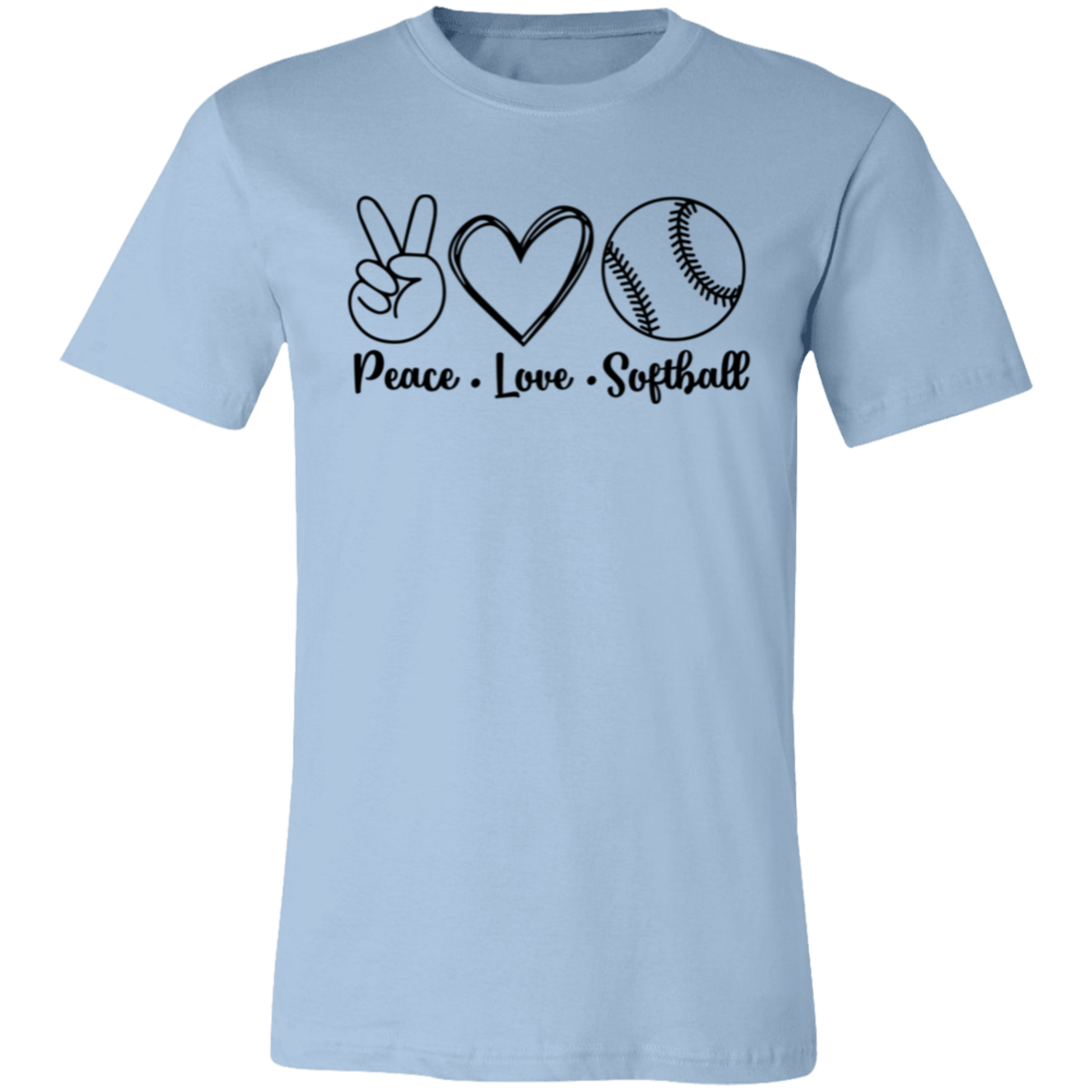 Peace Love Softball - Unisex Jersey Short-Sleeve T-Shirt