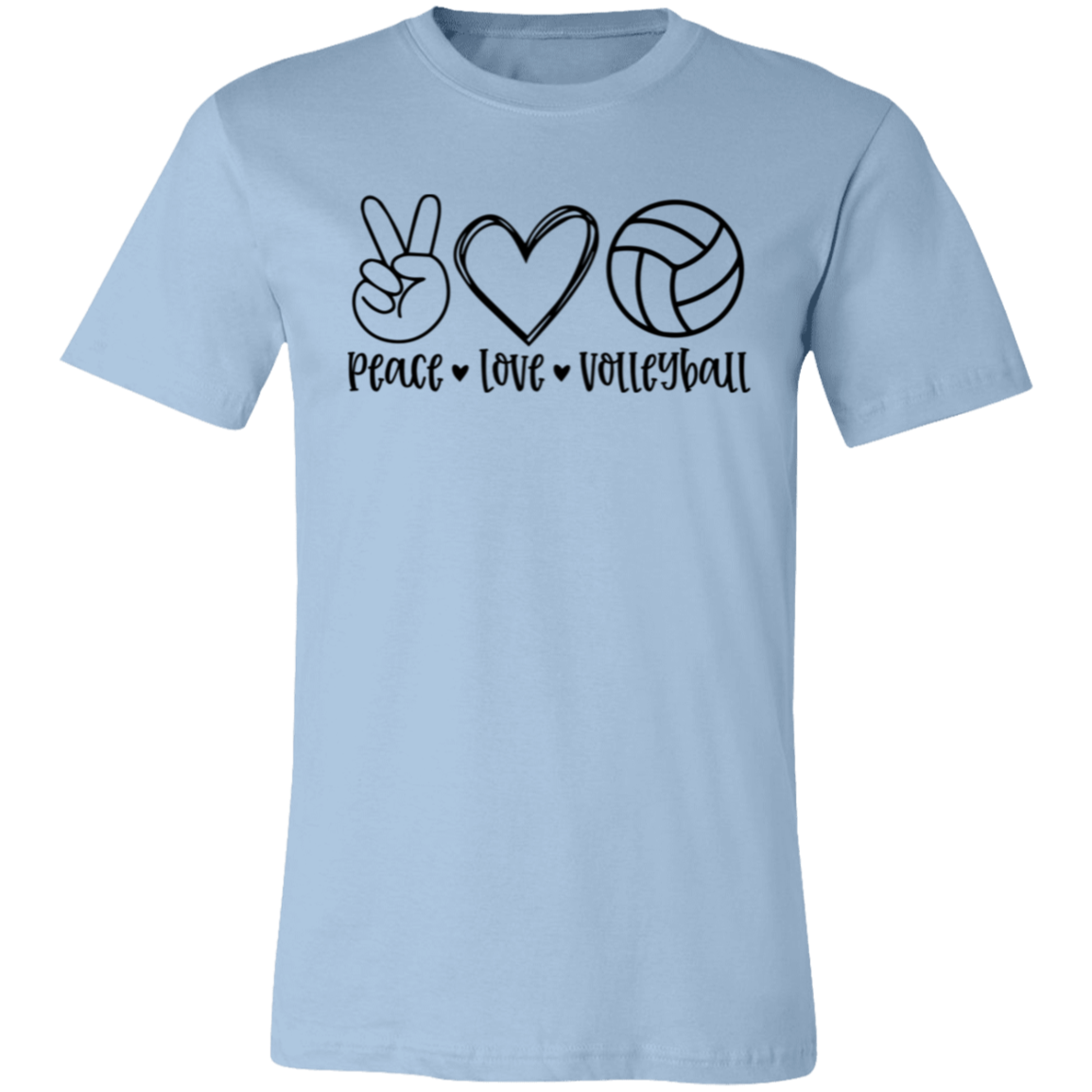 Peace Love Volleyball Unisex Jersey Short-Sleeve T-Shirt