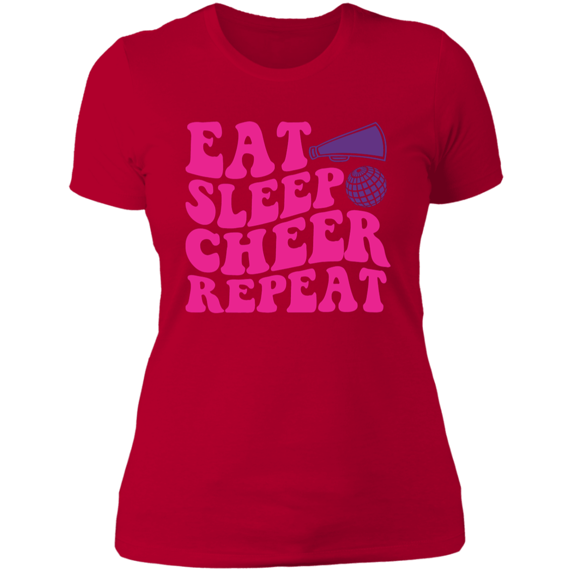 Eat Sleep Cheer Repeat - Ladies' Boyfriend T-Shirt