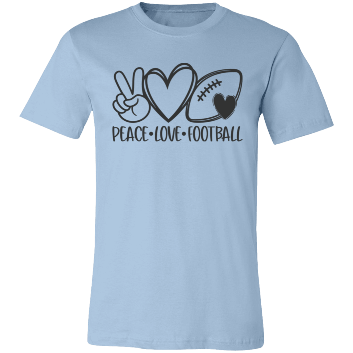 Peace Love Football - Unisex Jersey Short-Sleeve T-Shirt