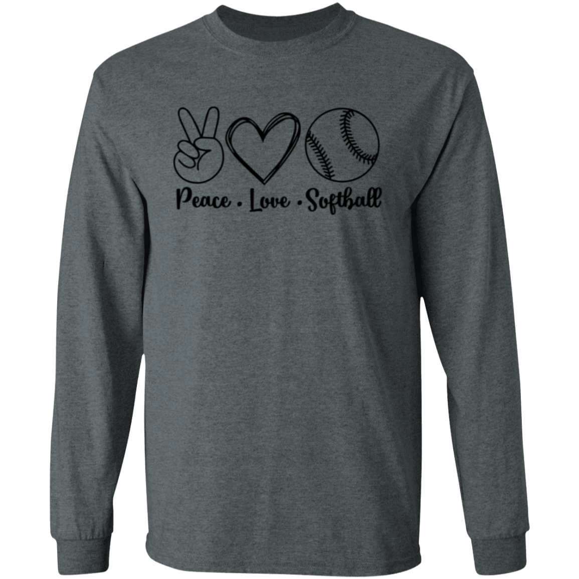 Peace Love Softball - Long Sleeve T-Shirt 5.3 oz.