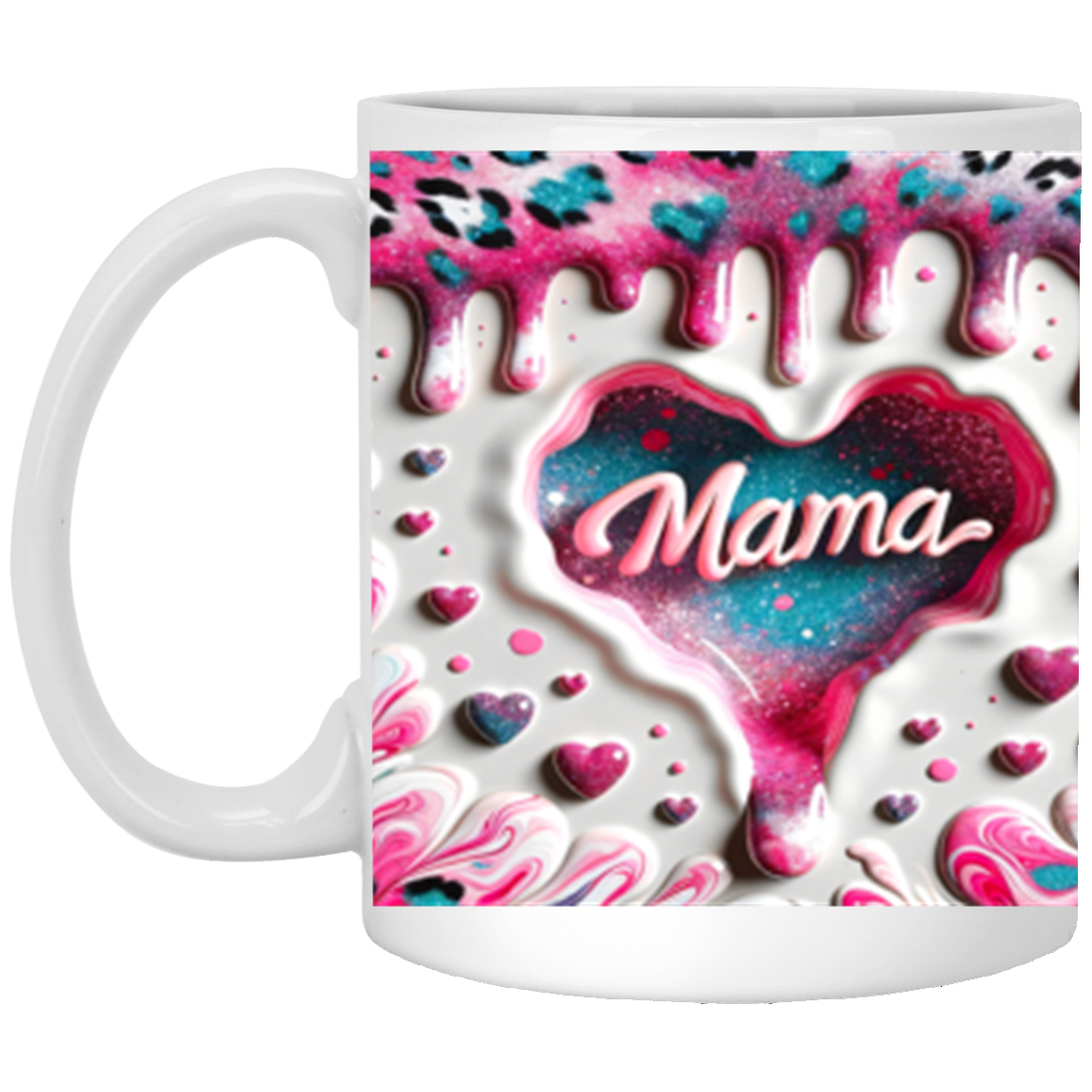 Mama 3D Design13 -11oz White Mug