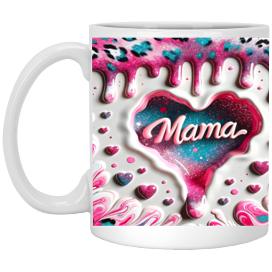 Mama 3D Design13 -11oz White Mug