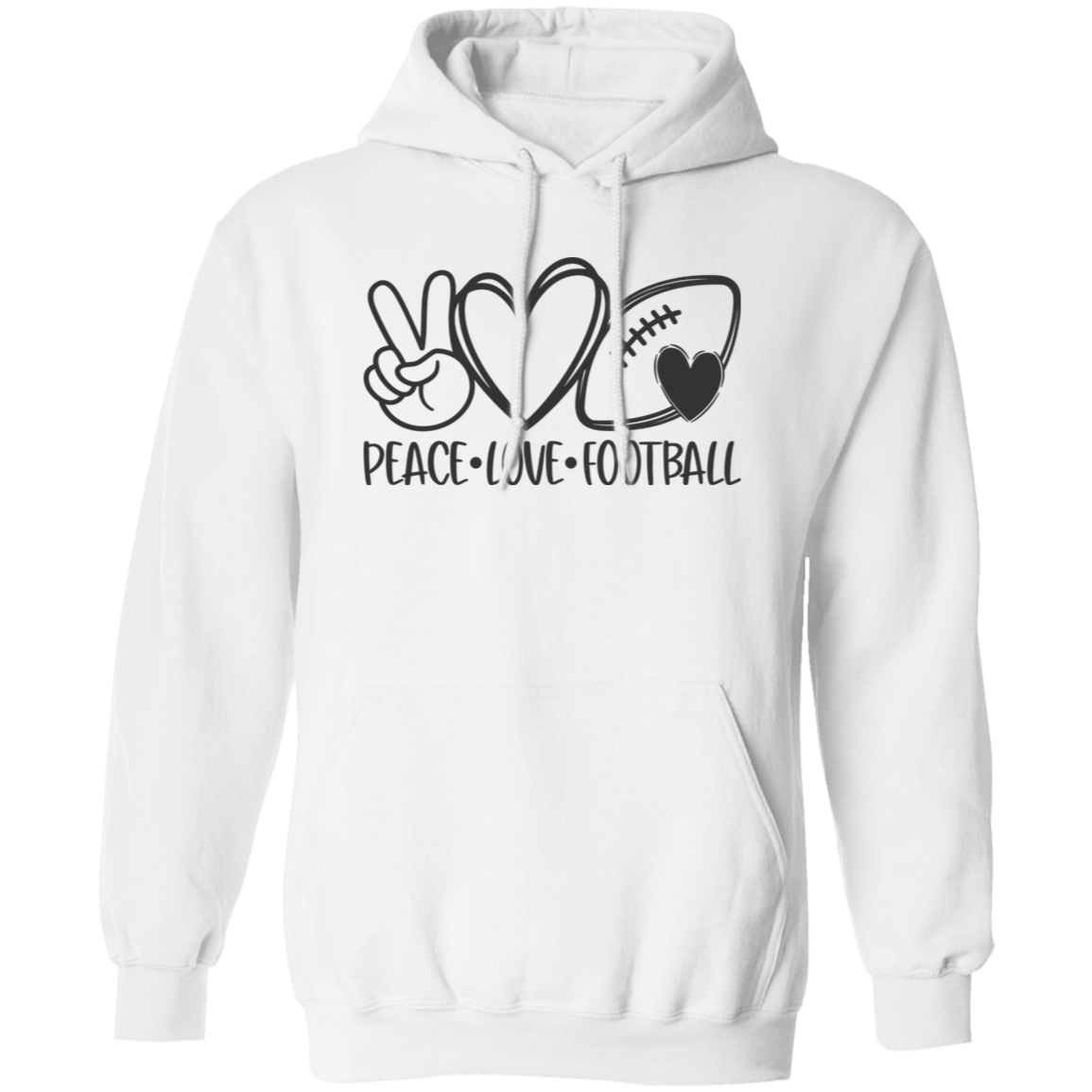 Peace Love Football - Pullover Hoodie