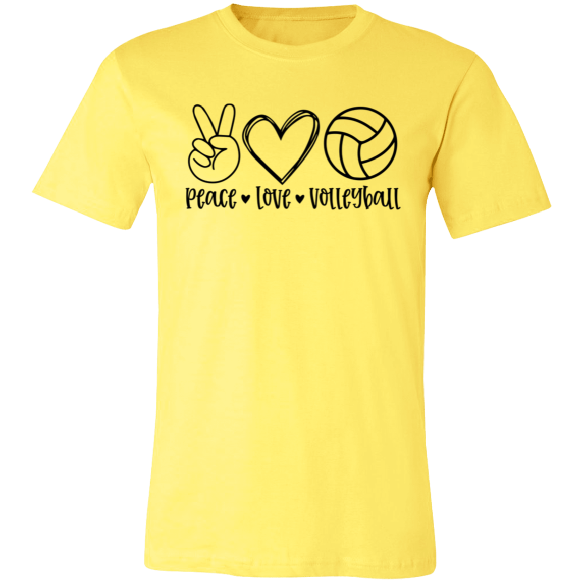 Peace Love Volleyball Unisex Jersey Short-Sleeve T-Shirt