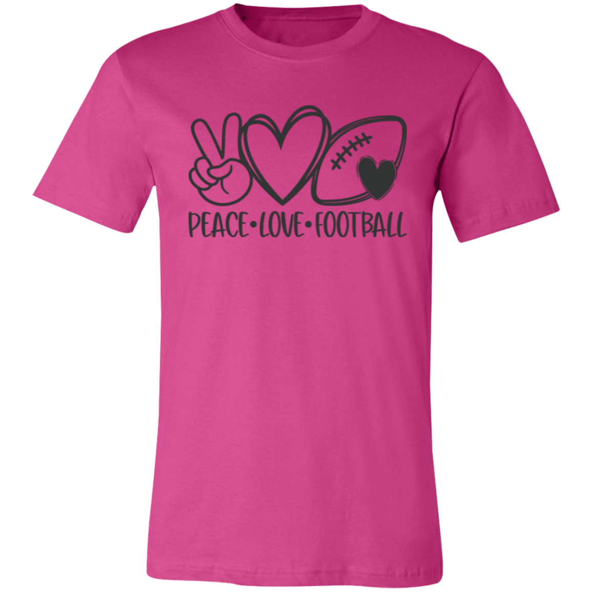 Peace Love Football - Unisex Jersey Short-Sleeve T-Shirt