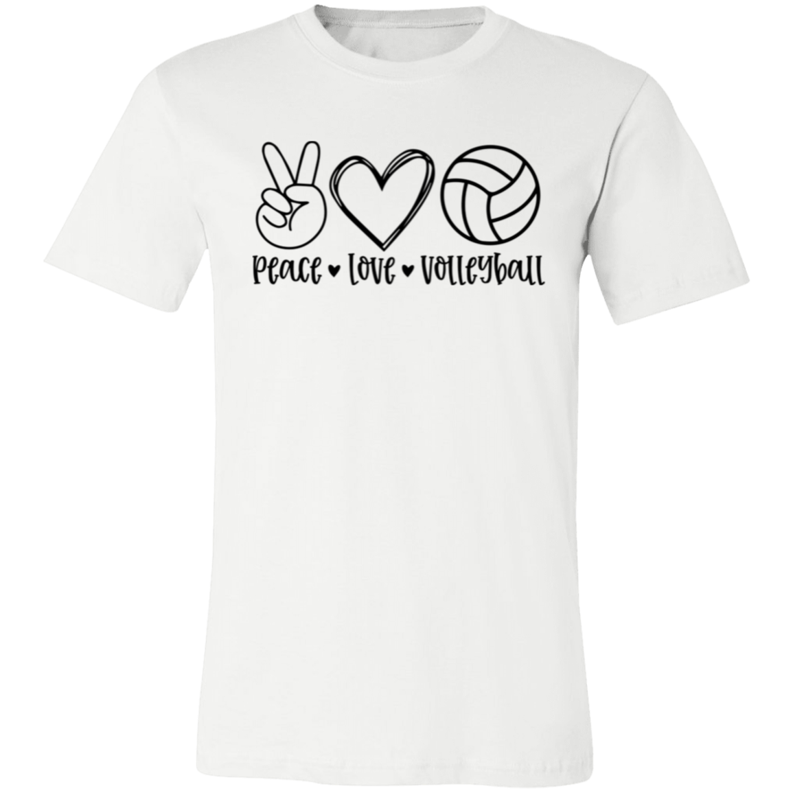 Peace Love Volleyball Unisex Jersey Short-Sleeve T-Shirt