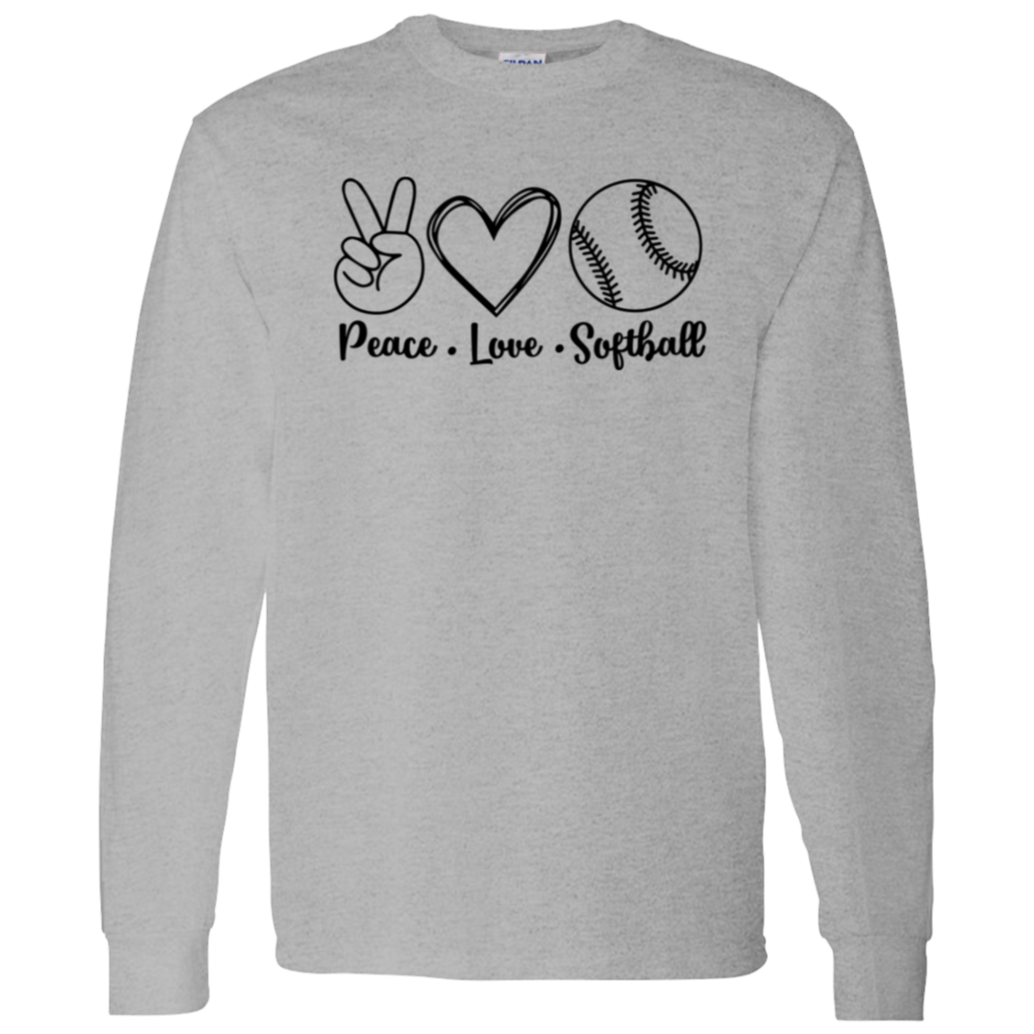 Peace Love Softball - Long Sleeve T-Shirt 5.3 oz.