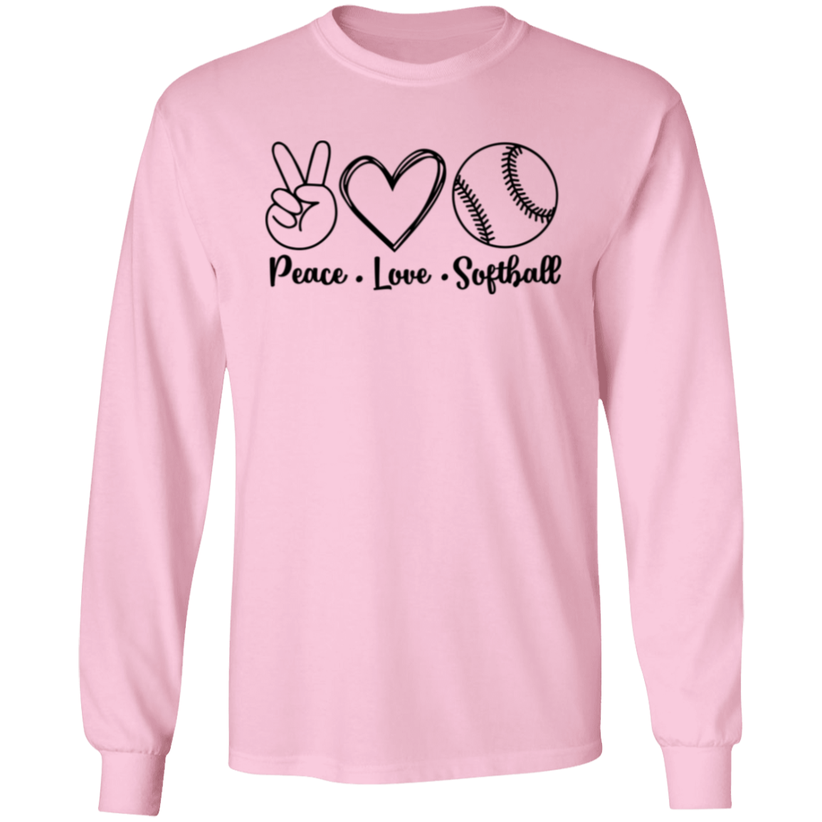 Peace Love Softball - Long Sleeve T-Shirt 5.3 oz.