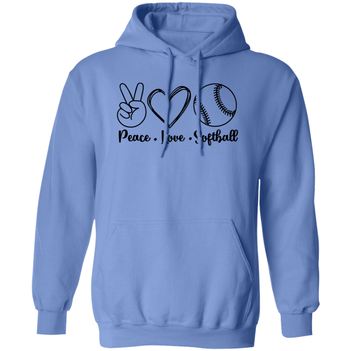 Peace Love Softball - Pullover Hoodie