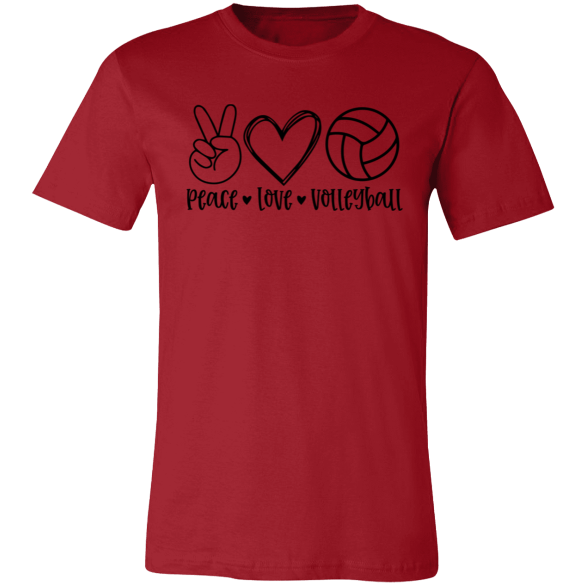 Peace Love Volleyball Unisex Jersey Short-Sleeve T-Shirt