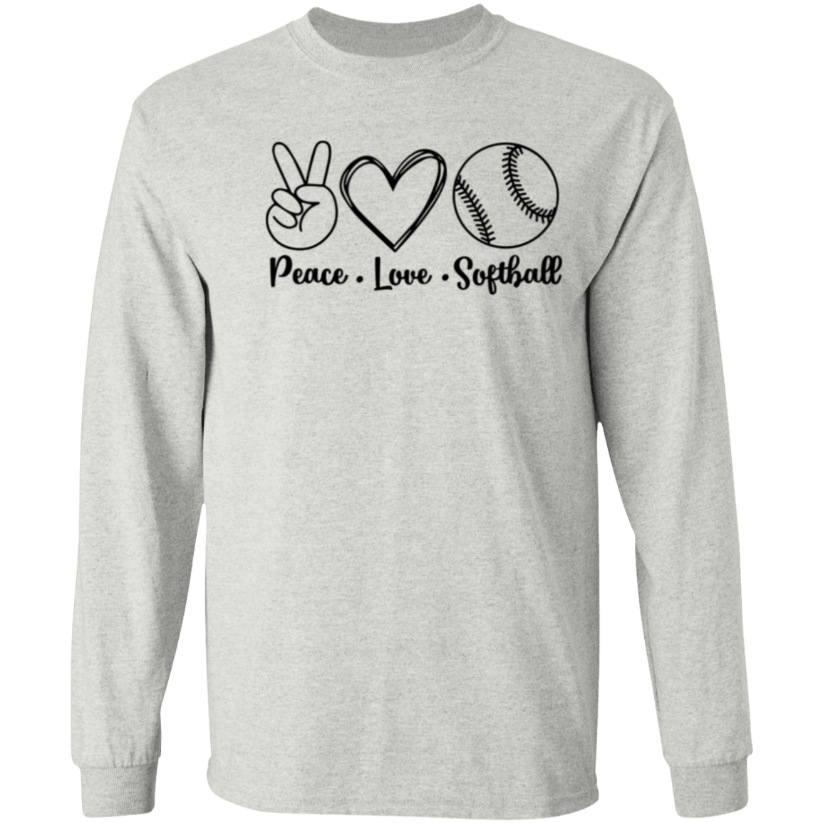 Peace Love Softball - Long Sleeve T-Shirt 5.3 oz.