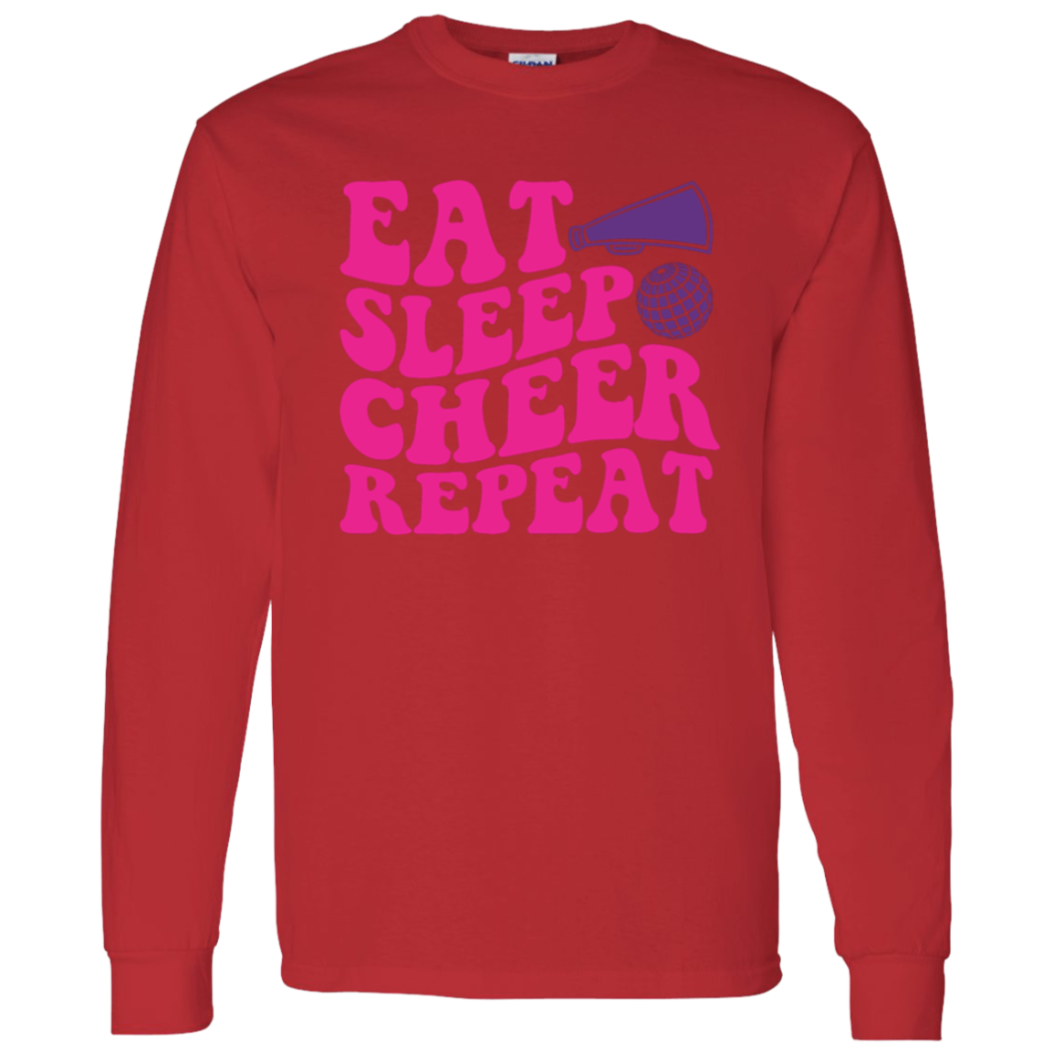 Eat Sleep Cheer Repeat - LS T-Shirt 5.3 oz.