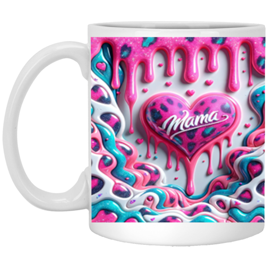 Mama 3D Design3 - 11oz White Mug