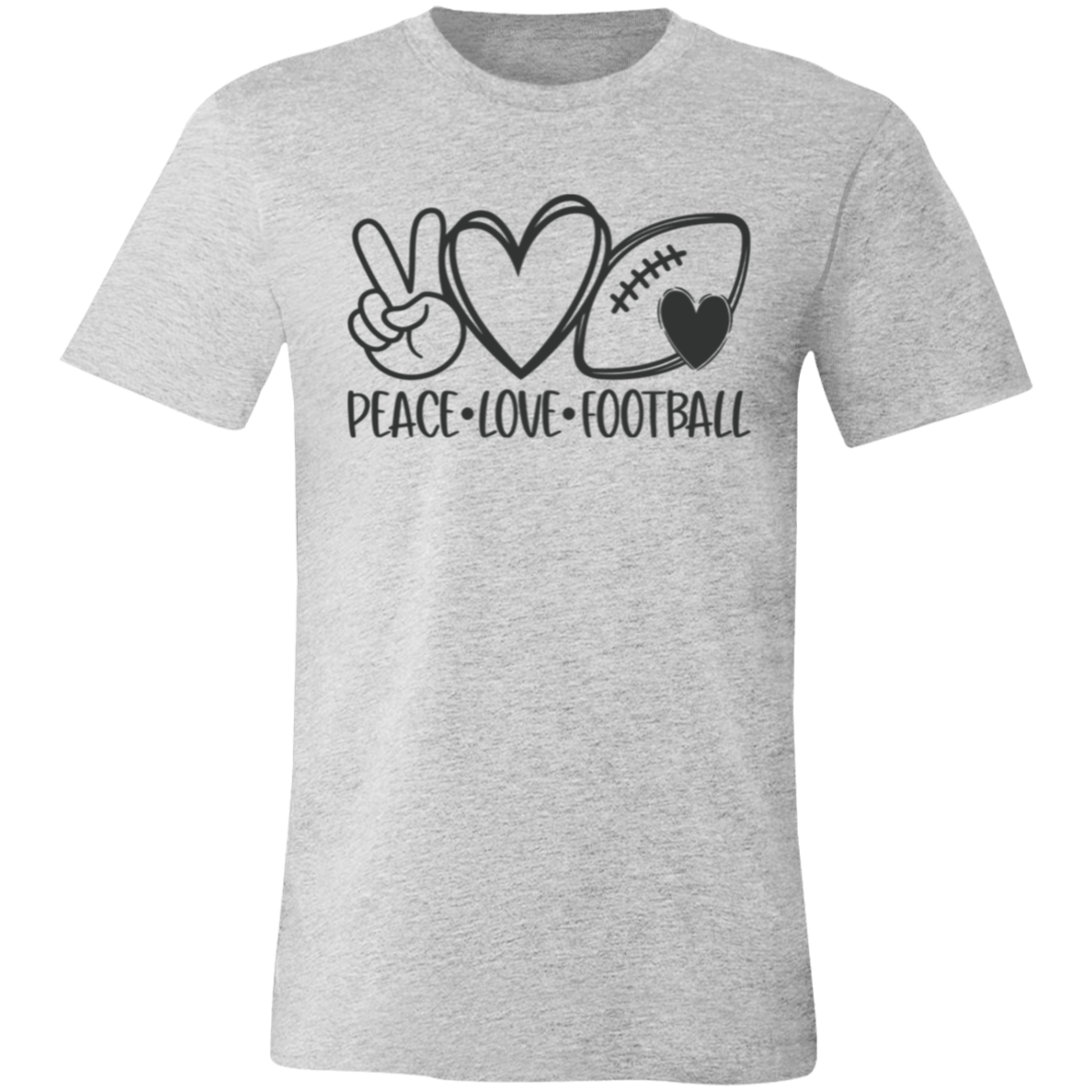 Peace Love Football - Unisex Jersey Short-Sleeve T-Shirt