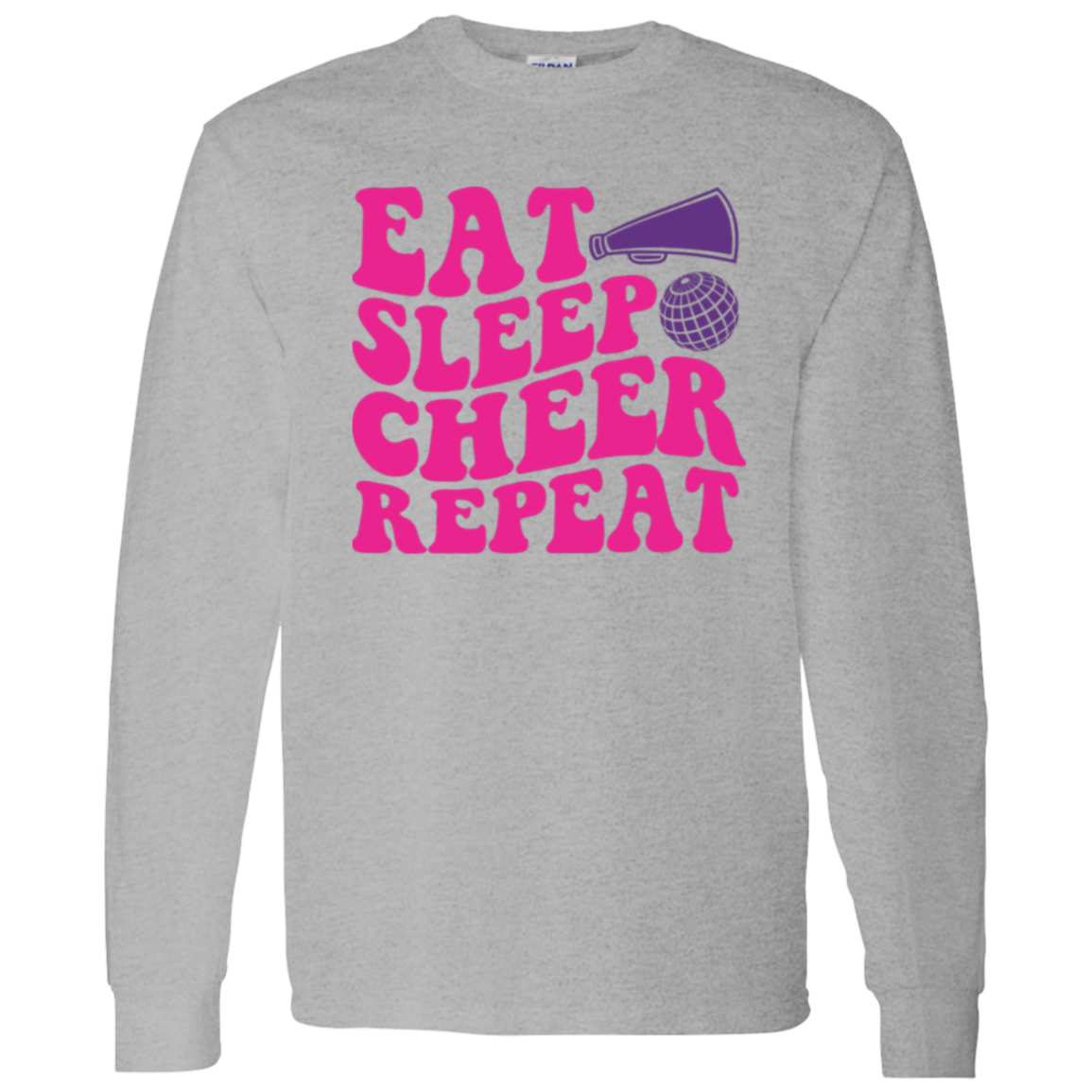 Eat Sleep Cheer Repeat - LS T-Shirt 5.3 oz.