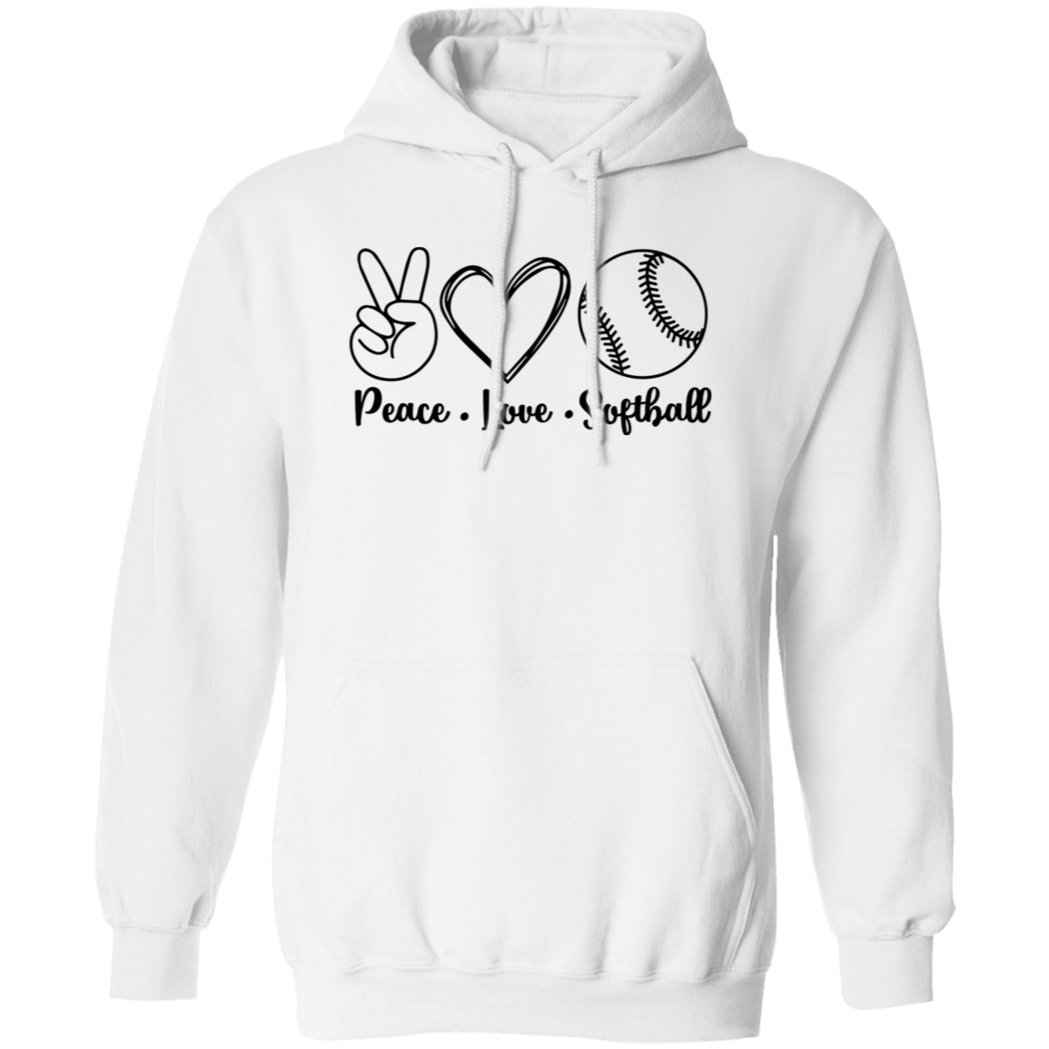 Peace Love Softball - Pullover Hoodie