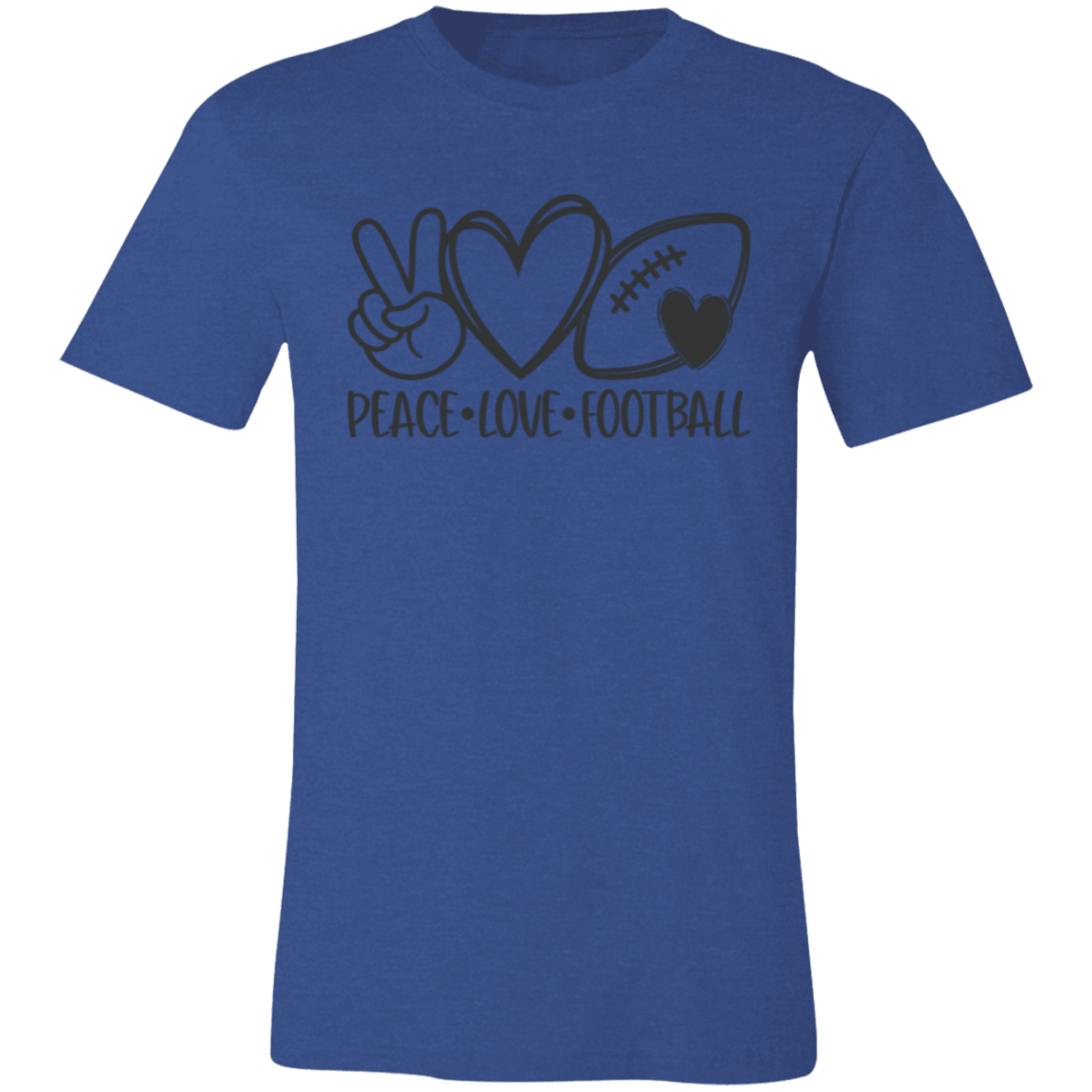 Peace Love Football - Unisex Jersey Short-Sleeve T-Shirt