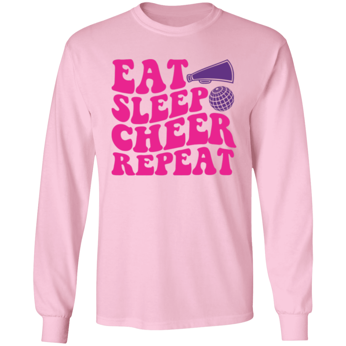 Eat Sleep Cheer Repeat - LS T-Shirt 5.3 oz.