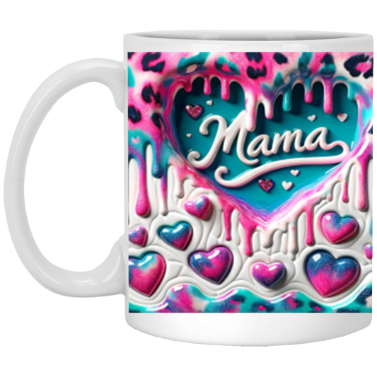 Mama 3D Design12 - 11oz White Mug