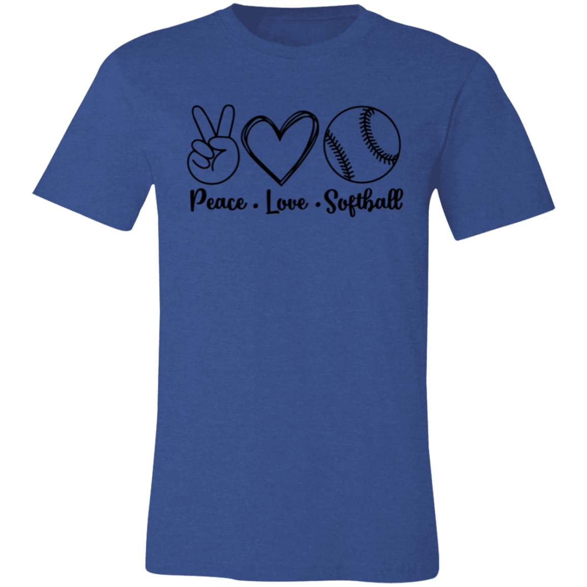 Peace Love Softball - Unisex Jersey Short-Sleeve T-Shirt