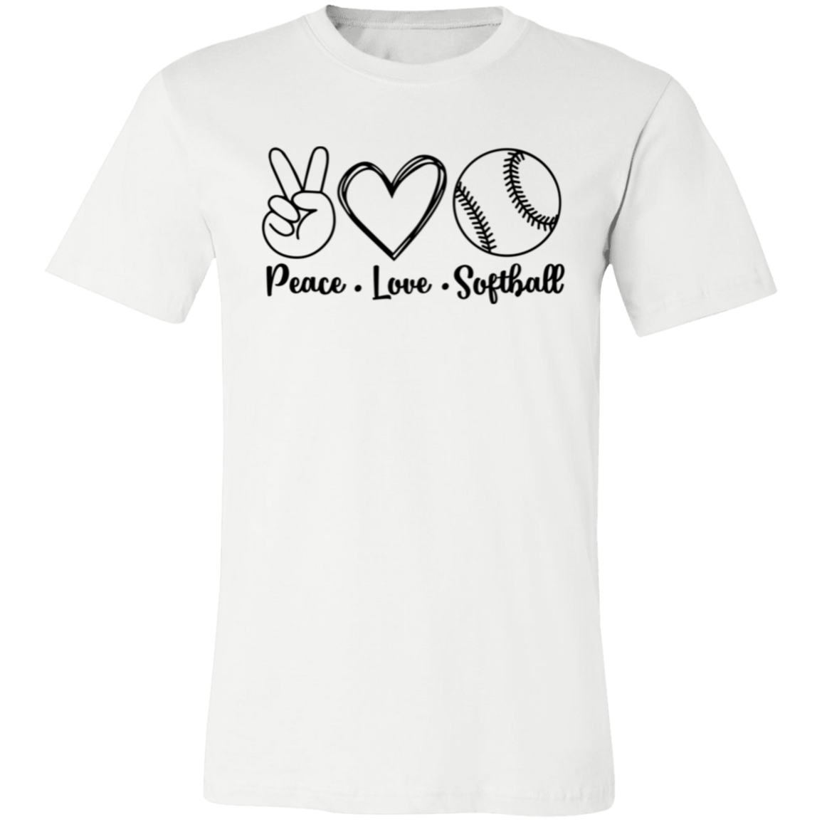 Peace Love Softball - Unisex Jersey Short-Sleeve T-Shirt