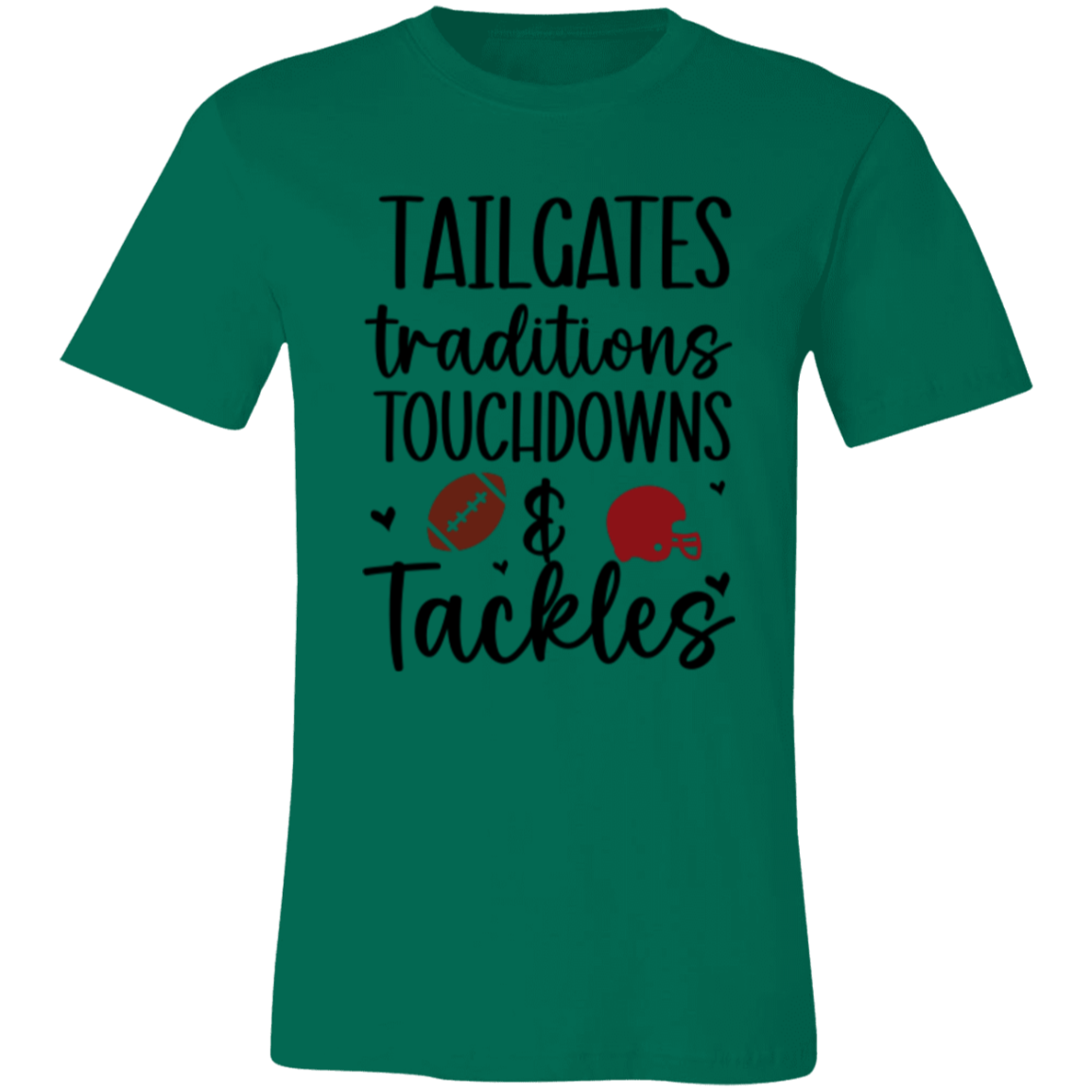 Tailgates, Traditions, Touchdowns & Tackles - Unisex Jersey Short-Sleeve T-Shirt