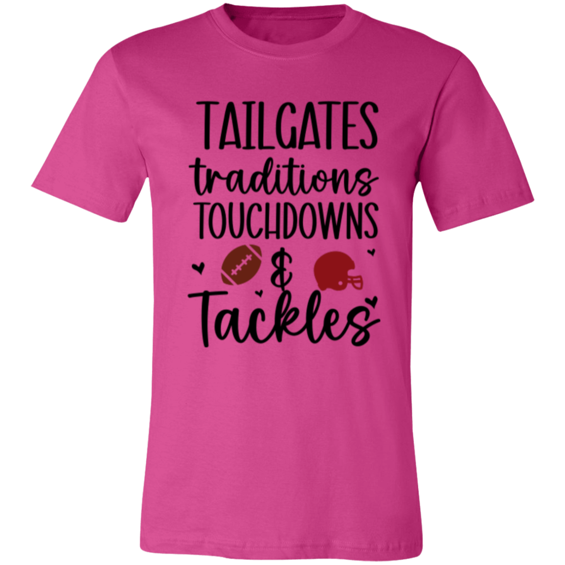 Tailgates, Traditions, Touchdowns & Tackles - Unisex Jersey Short-Sleeve T-Shirt