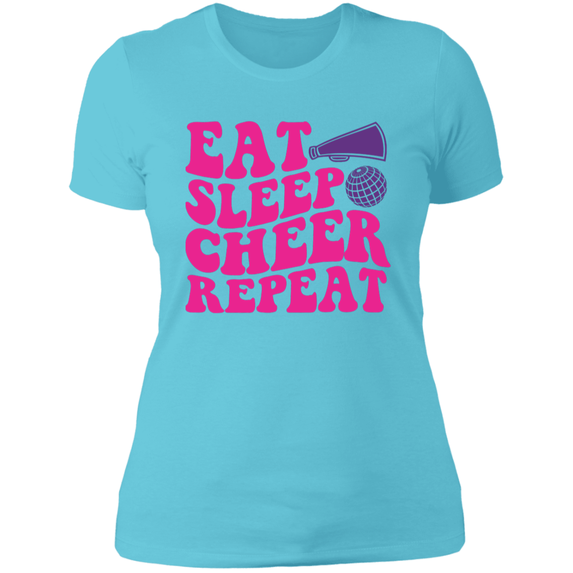 Eat Sleep Cheer Repeat - Ladies' Boyfriend T-Shirt