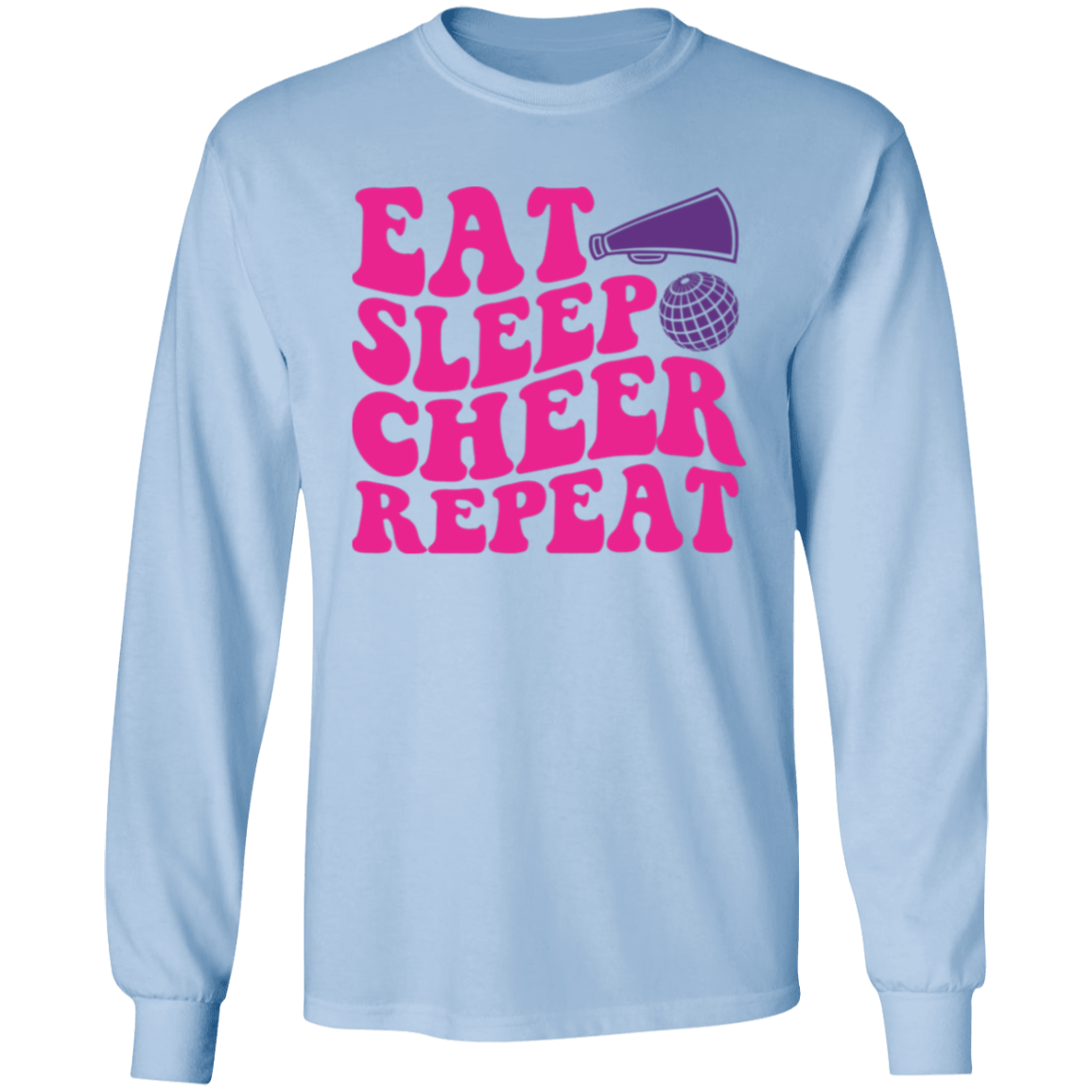 Eat Sleep Cheer Repeat - LS T-Shirt 5.3 oz.