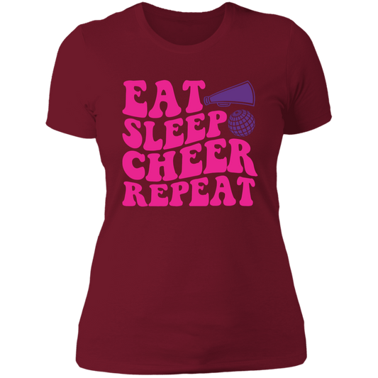 Eat Sleep Cheer Repeat - Ladies' Boyfriend T-Shirt