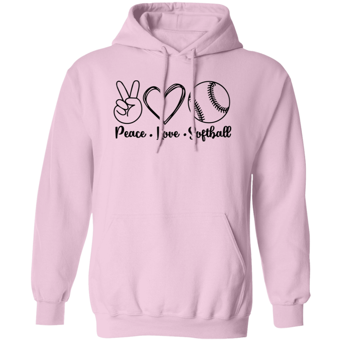 Peace Love Softball - Pullover Hoodie