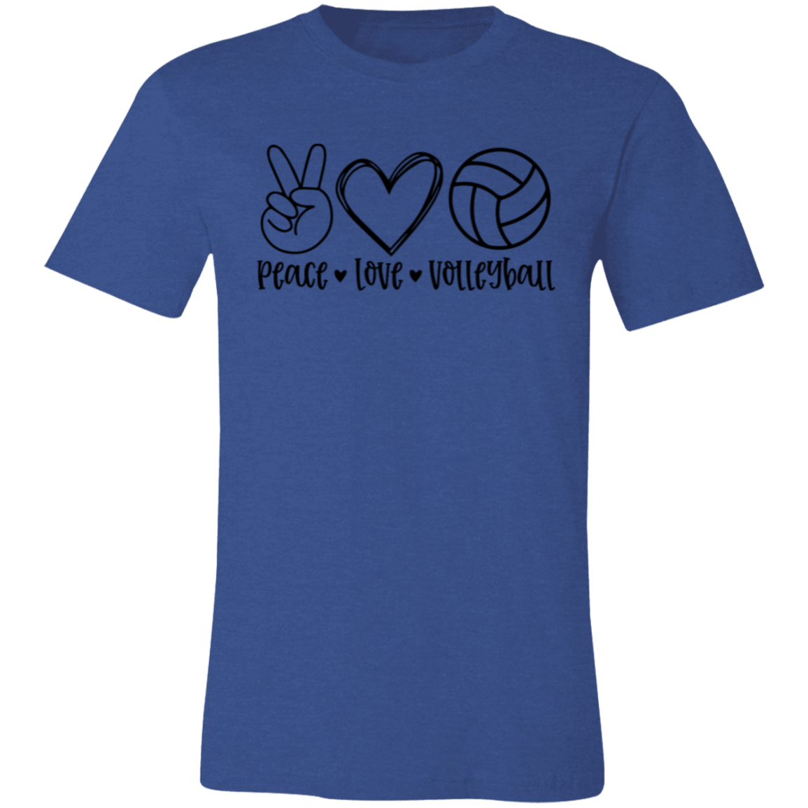 Peace Love Volleyball Unisex Jersey Short-Sleeve T-Shirt