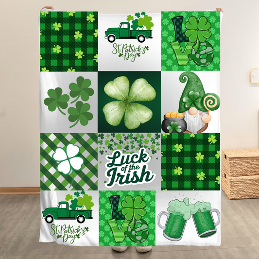 St Patrick's Day Warm Fleece Blanket Throw