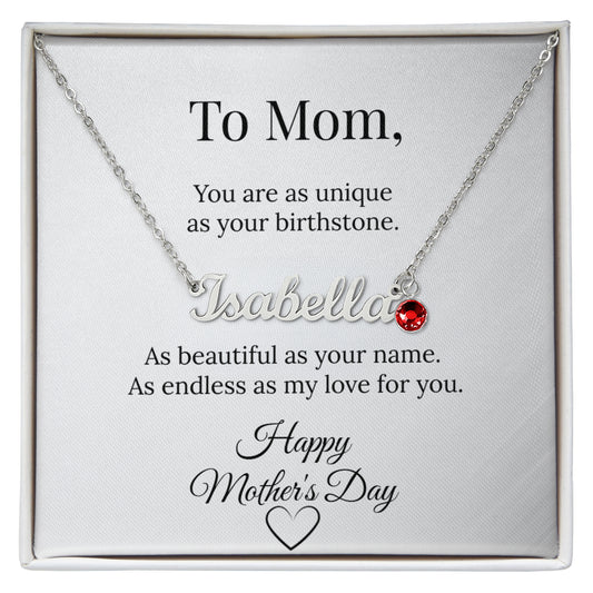 Personalized Name Necklace with Birthstone — Her Name. Her Birthstone. Her Story.
