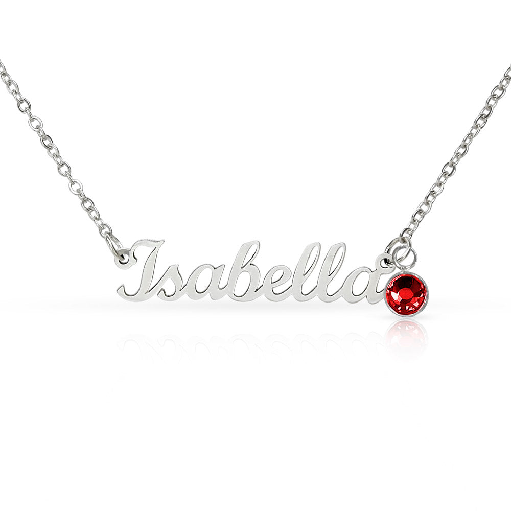 Personalized Name Necklace with Birthstone — Her Name. Her Birthstone. Her Story.