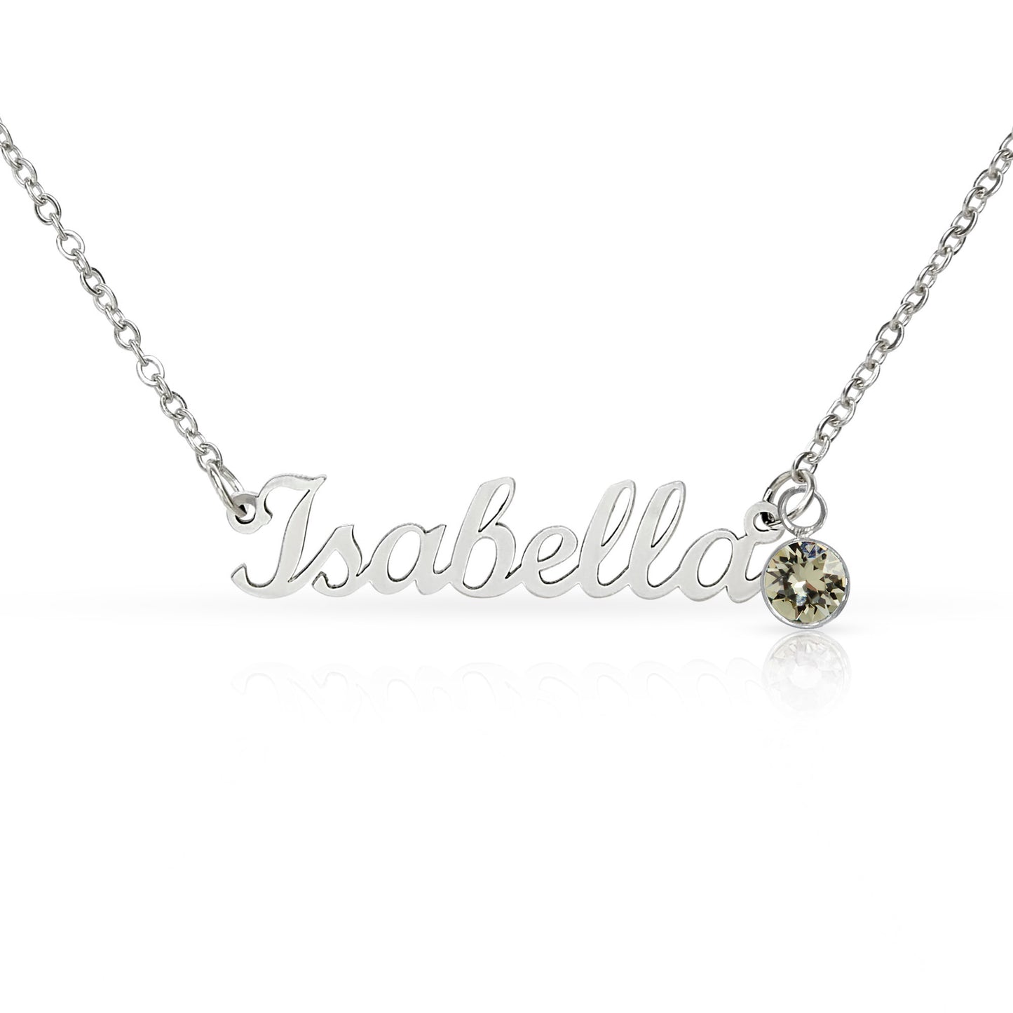 Personalized Name Necklace for Daughter – Athlete Gift from Mom – Custom Name Jewelry with Birthstone