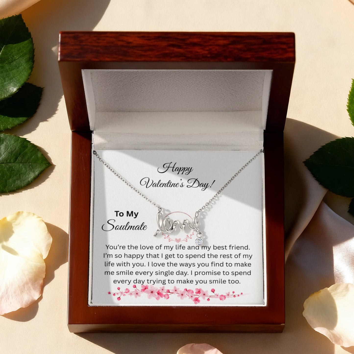 To My Soulmate on Valentine's Day Love Necklace