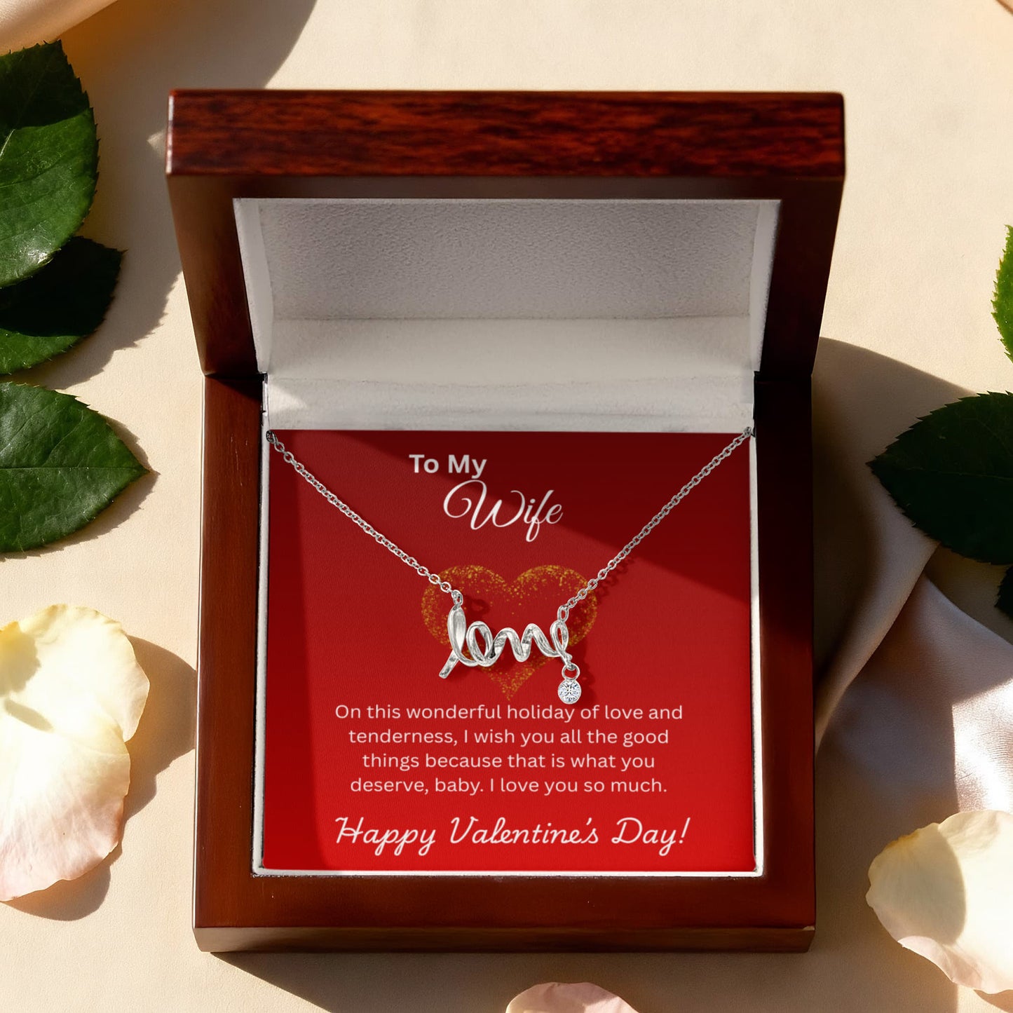 To My Wife on Valentine's Day Love Necklace
