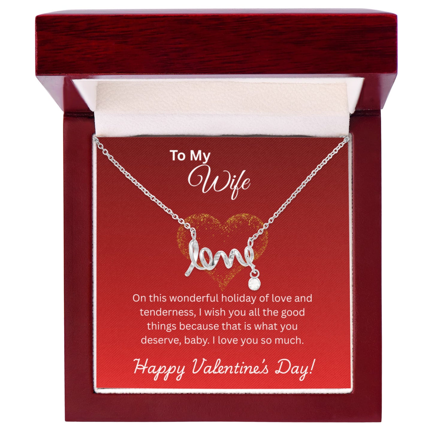To My Wife on Valentine's Day Love Necklace