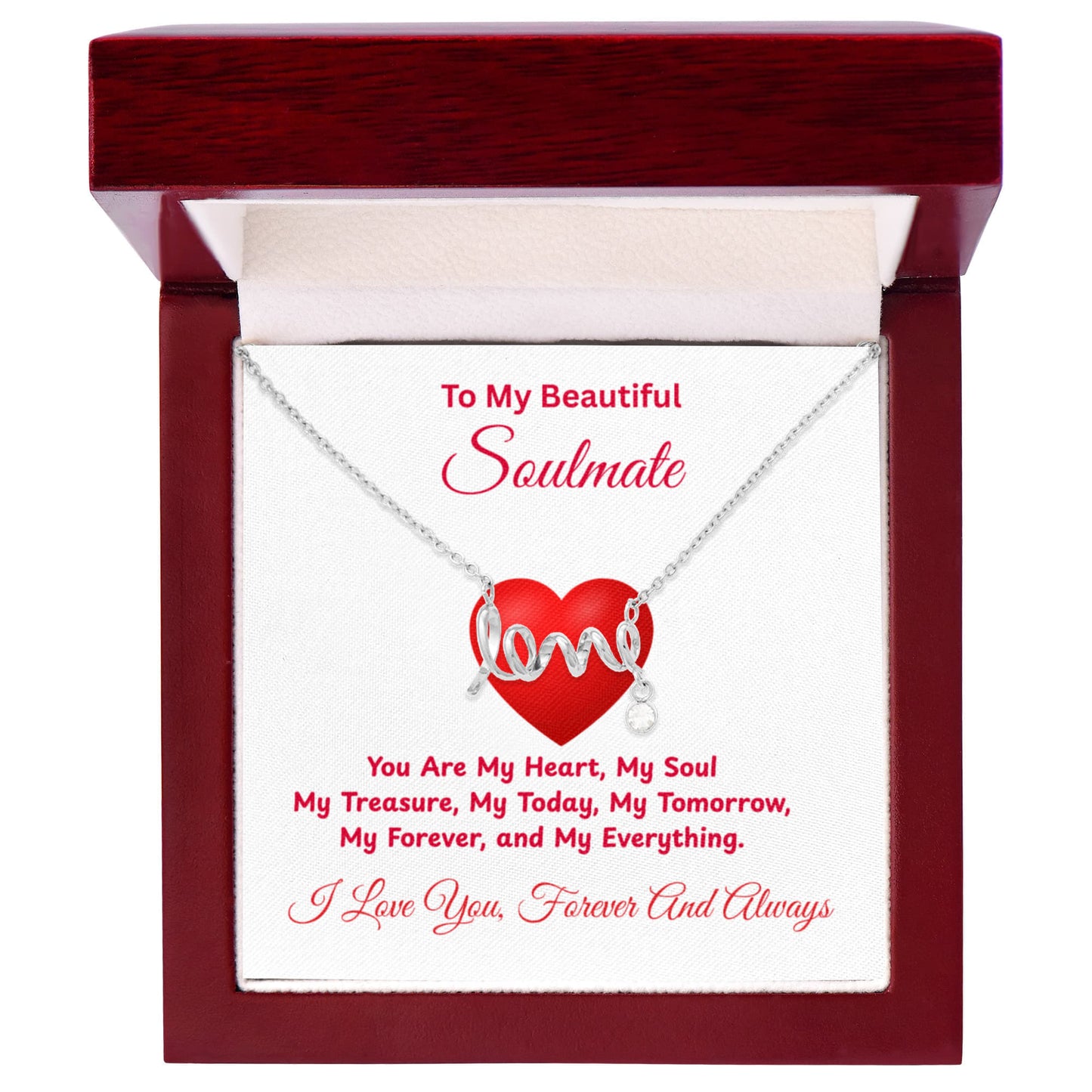 To My Soulmate My Heart on Valentine's Day Love Necklace