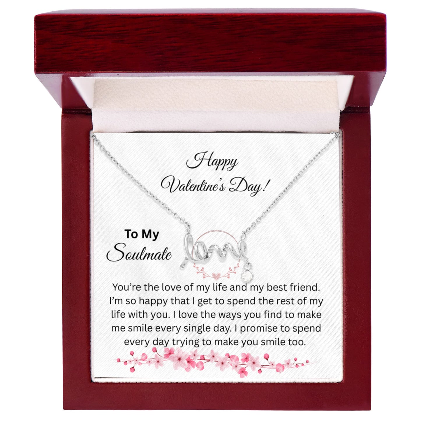 To My Soulmate on Valentine's Day Love Necklace